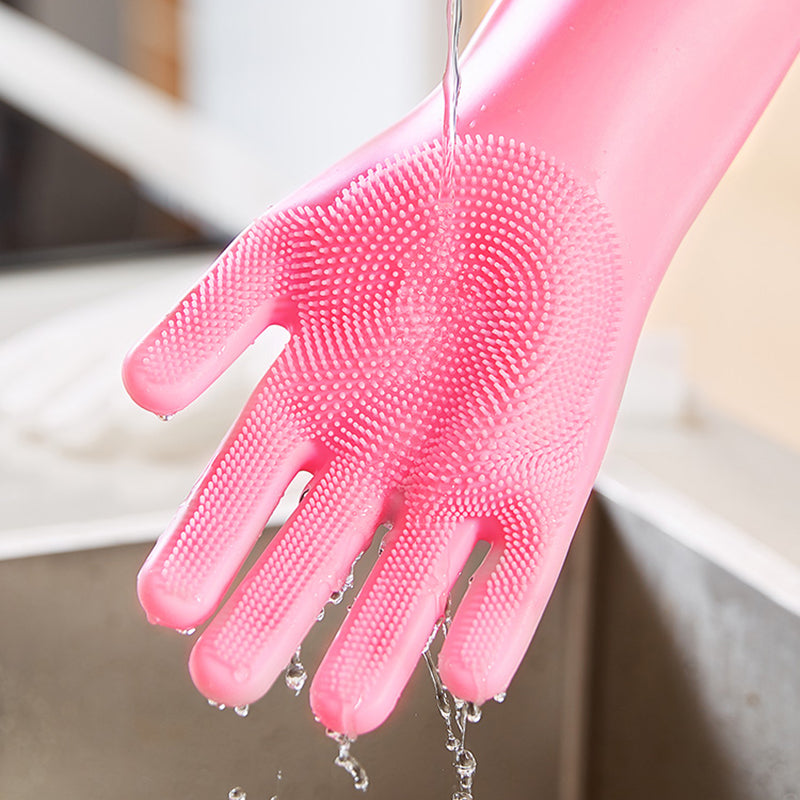 Waterproof household silicon gloves