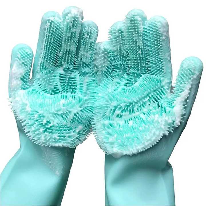 Waterproof household silicon gloves
